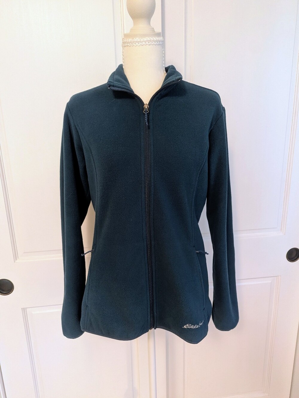 Eddie Bauer Womens Dark Teal Full-Zip Fleece Jacket